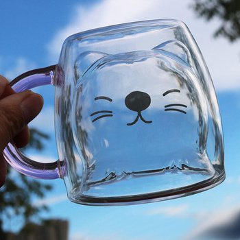 240ml雙層玻璃杯-貓咪造型(手把)_1